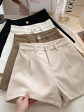 Women‘s Casual shorts Fashion Elegant Office Lady Commute Vintage Solid High Waist Short Pants Casual Streetwear Summer Trousers
