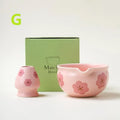 1/2Pcs Ceramic Matcha Bowl,Sakura Japanese Style Matcha Bowl Artistic Ceramic Tea Ceremony Bowl Salad Bowl For Matcha