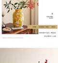 Ceramic Vase Chinese-style Retro Bottle Yellow Blue and White Porcelain Flowerpot Flower Vase Home Decoration Accessories