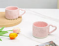 Korean Style ins Ceramics Cup 300ML Pink Love shape handle Coffee Mug Breakfast milk oatmeal cup Water  cup Valentine's Day Gift