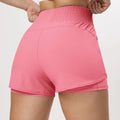 Women High Waisted Athletic Shorts Running Shorts with Zipper Pockets Elastic Workout Shorts for Yoga Breathable Sports Shorts
