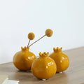 Creative Ceramic Vase Pomegranate Shaped Vase Home Office Table Decoration Crafts for Grow Plant Insert Artificial Flower Holder