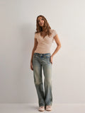 2025 Summer New Fashion Women's T-Shirt Solid-Color Slim-Fit V-Neck Short-Sleeve Top Y2k Clothing