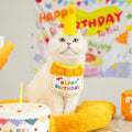 Pet Birthday Hat Scarf Set Adjustable Cat Dog Birthday Supplies Mini Pet Saliva Towel Suitable for Cat and Dog Party Decoration