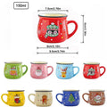 150ML Ceramic Christmas Mugs Cartoon Santa Style Cute Elk Snowman Mousse Cup for Office Home Breakfast Milk Mug Kids Xmas Gifts