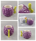 Flame Fruit Ceramic Mug Burning Fruit Design Coffee Cup Creative Anime Style Drinkware for Home Office Daily Use