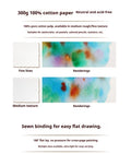 Potentate Deckled Edge Sketchbook 300g Drawing Paper 24Sheet Cold Pressed Texture Sketch Pad Watercolor Notebook for Art Student
