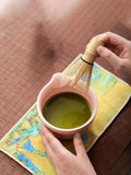 2pcs 500ml multi-style threaded ceramic matcha bowl, tea set, matcha making, dessert pastry making, tea making tools, easy to ca