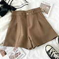 Women‘s Casual shorts Fashion Elegant Office Lady Commute Vintage Solid High Waist Short Pants Casual Streetwear Summer Trousers