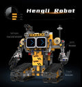 Digital display 5-in-1 transformable robot model assembly, remote control robot building blocks toy, children's toy gift