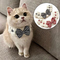 Cute Cat Collar Wool Crocheted Cats Bowtie Collar Bow Tie Pet Bib for Cats Kitten and Small Dogs Puppies Tie Accessories