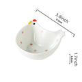 4pcs chicken shaped plates, ceramic seasoning plates, cute mini plates