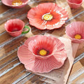 Multifunctional American Style Ceramic Flower Plate Light Luxury Modern Dining Plates Household Soup Bowls Kitchen