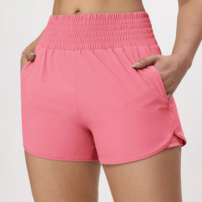 Women's Quick Dry Shorts Lining with Zip Pocket High Waisted Comfortable Shorts Sportswear