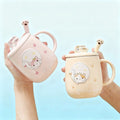 Cat-themed ceramic mug with lid and spoon cartoon style perfect for office or home use coffee cup mugs mug glass mug cup  mugs