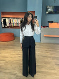 VTKW Women’s Designer 2-Piece Set Single Breasted Blazer High Waist Wide Leg Pants Spring Summer Casual Suit Vacation 2025