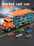 3D Rail Car - Over the Track, High Impact Flying Car - Transformed Inertial Car Puzzle Power Car Toy Set - Alloy Car Toy Set