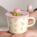 Ceramic Mugs for Milk Coffee Breakfast Ins-Style with Unique Flower Pattern Creative Cups as Perfect Gifts Dormitory Use New