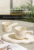 3oz/90ml Espresso Coffee Ceramic Small Milk Cup Wth Scale Coffee Measuring Cup Extraction Cup With V-Shaped Mouth Pitcher
