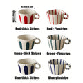Exquisite Nordic Geometric Striped Ceramic Coffee Mug - Hand-Painted 10.5oz