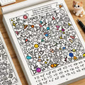32 Pages Search and Find Activity Book | Look and Color Find Book for Kids | Educational Puzzle Book
