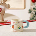 Cartoon Christmas high appearance level Mark ceramic water cup lid spoon cute gift box birthday creative souvenir