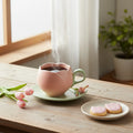 Ceramic Coffee Cup And Saucer Set Tulip Shape Japanese Style Design TeaCup set Drinkware Kitchen,Dining & Bar Coffeeware