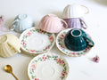 Bone China Coffee Cup Saucer Spoon Set Flower Tea Cups Set European Porcelain Cup and Saucer For Coffee Ceramic Cups Mugs Gift
