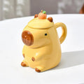 Christmas Mug Ceramic Coffee Mug Tea Mug Novelty Capybara Mug Christmas Gift Cute Milk Coffee Cup Funny Tea Cup with Lid