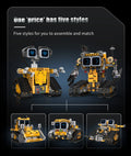 Digital display 5-in-1 transformable robot model assembly, remote control robot building blocks toy, children's toy gift