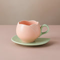 Ceramic Coffee Cup And Saucer Set Tulip Shape Japanese Style Design TeaCup set Drinkware Kitchen,Dining & Bar Coffeeware