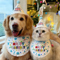 1 Pc Pet Birthday Hat Bib Set Cute Pet Party Costume For Small Medium Large Dogs Cats Pet Birthday Photo Prop