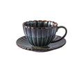 Vintage high-end striped kiln turned ceramic cup, hotel home office milk coffee cup, afternoon tea drinking cup