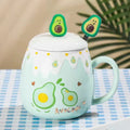 Cute Design With Lid Strawberry Mug Pink Color 450ML Capacity Coffee Mug Heart Art Easy To Clean Porcelain Mug Office Use