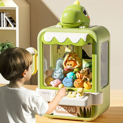Dinosaur Claw Machine Toys Electronic Arcade Game Adjustable Catch Doll Machine Music Mini Vending Birthday Gift For Kids