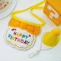 Pet Birthday Hat Scarf Set Adjustable Cat Dog Birthday Supplies Mini Pet Saliva Towel Suitable for Cat and Dog Party Decoration