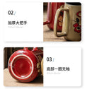 700ml Large Capacity Coffee Cup Office Water Drinkware Chinese Style Hand-painted Cups Ceramic Mug Fathers Day Gifts