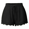 Shorts For Women Ruffle Hem Casual Shorts Plus Size Drawstring  Lace Shorts