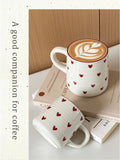 Heart-Shaped Ceramic Mug, Cute Little Heart Ceramic Mug, Coffee Cup, Drinking Cup, Suitable for Home Use, Afternoon Tea, Office Use, Latte Art in Coffee Shops, Souvenirs, Valentine's Day Gifts, Birthday Gifts