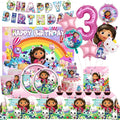 New Gabby Cat Birthday Party Decorations Gabbys Dollhouse Cup Plate Balloons Happy Banner Supplies for Kids Favors Girl Gifts