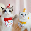 Pet Birthday Hat Scarf Set Adjustable Cat Dog Birthday Supplies Mini Pet Saliva Towel Suitable for Cat and Dog Party Decoration