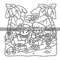 Picture Book With 24 Pages Suitable For Travel And Leisure Featuring The New Summer Theme Seaside Hawaii Coloring Book