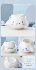 For Sanrio My Melody Mugs Cartoon Cute Creative Relief Ceramic Cup Home Milk Coffee Water Cup for Kids Girls Adult Holiday Gift
