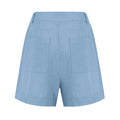Cotton Linen Solid Shorts For Women Button High Waist Summer Loose Casual Pockets Shorts Female Pants Women Clothing