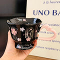 Sakura Relief Ceramic Mug with Spoon Pink Cute High Foot Design for Women Home Use Coffee Cup Souvenir Gift