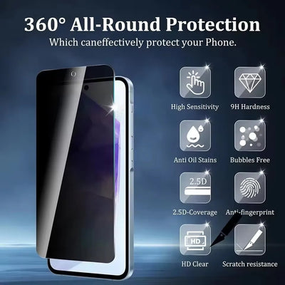 3Pcs Privacy Tempered Glass For Samsung Galaxy A25 A70 A72 M62 F62 A10 A71 5G Full Cover Screen Protector
