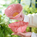 Multifunctional American Style Ceramic Flower Plate Light Luxury Modern Dining Plates Household Soup Bowls Kitchen