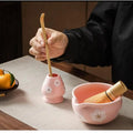 1/2Pcs Ceramic Matcha Bowl,Sakura Japanese Style Matcha Bowl Artistic Ceramic Tea Ceremony Bowl Salad Bowl For Matcha