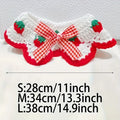 Strawberry Plaid Pet Bib, Soft Polyester Bow Tie with Ruffle Edge, Adjustable Strap for Cats Dogs All Sizes