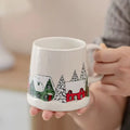 Christmas Snow House Ceramic Coffee Mug, 12oz Winter Village Coffee Cup, Cute Holiday Mug for Christmas Gift